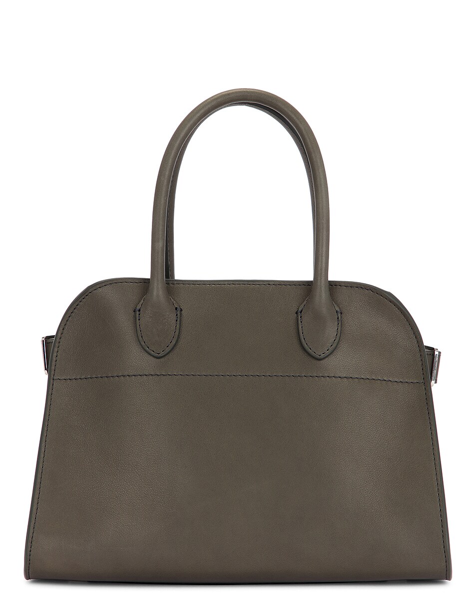 The Row Soft Margaux 10 Saddle Leather Bag in Koala Grey PLD FWRD