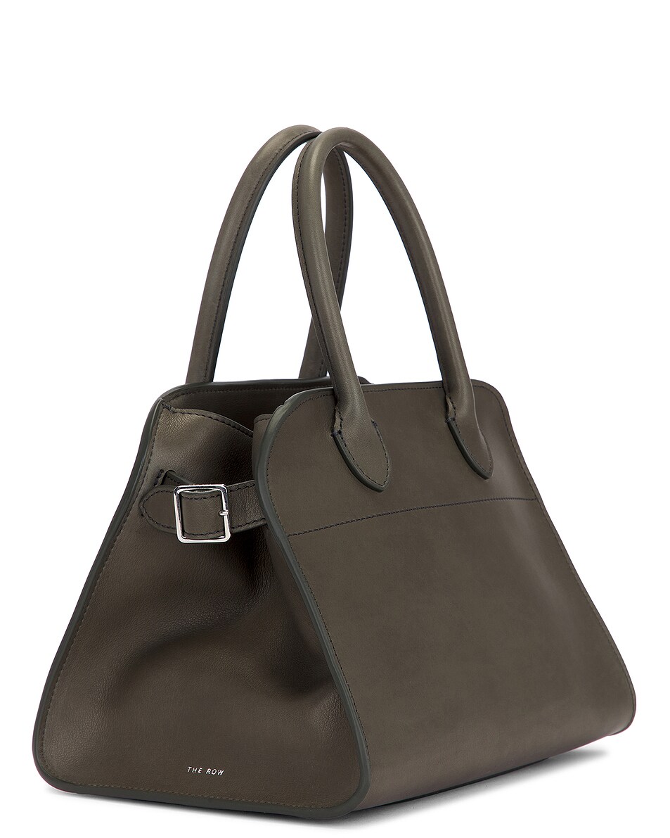 The Row Soft Margaux 10 Saddle Leather Bag in Koala Grey PLD FWRD