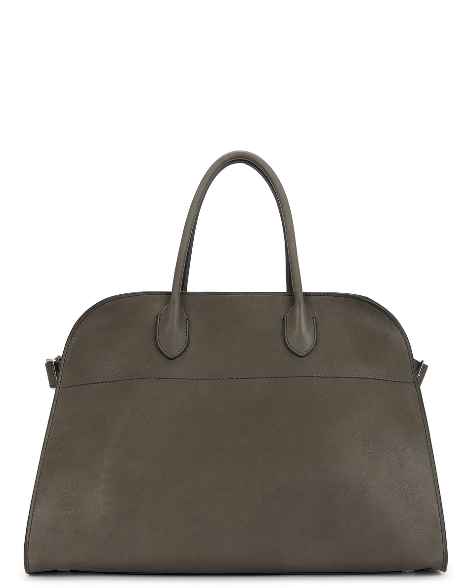 Image 1 of The Row Soft Margaux 15 Saddle Leather Bag in Koala Grey PLD