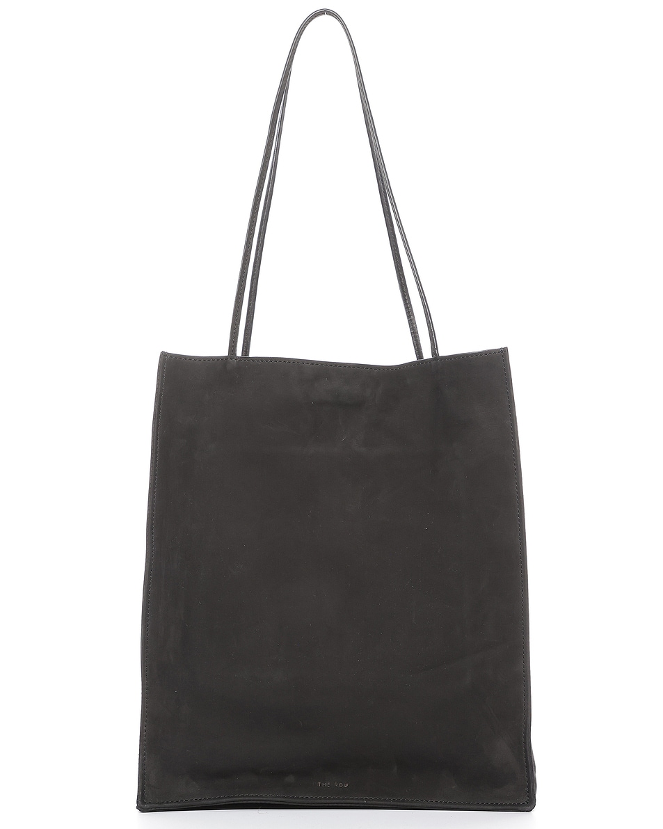 Image 1 of The Row Large To Go Tote Bag in Black ANS