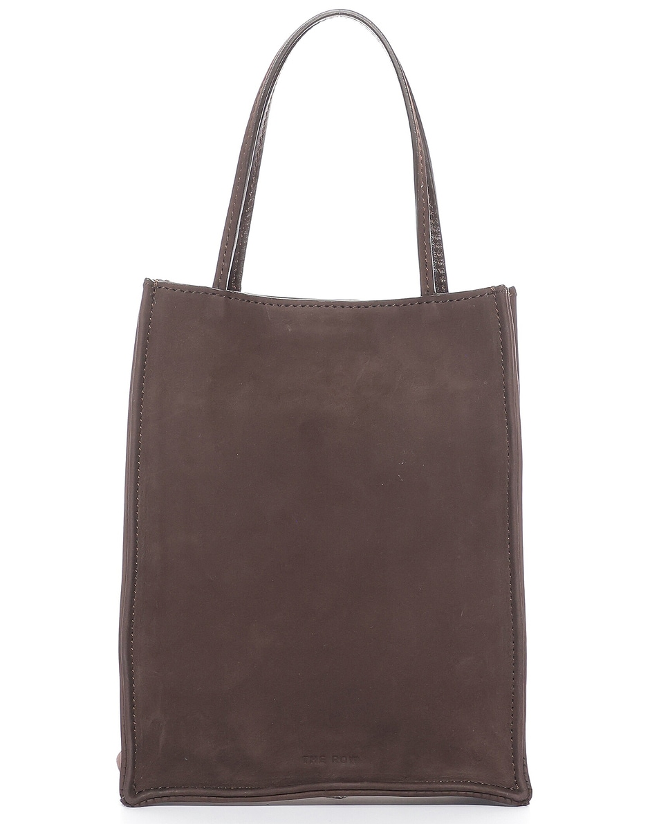 Image 1 of The Row Small To Go Tote Bag in Dark Aniline ANS
