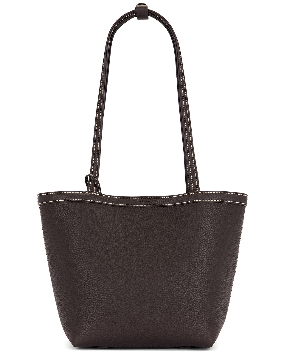 Image 1 of The Row Medium Park Tote Stitch in Dark Brown & Ecru ANS