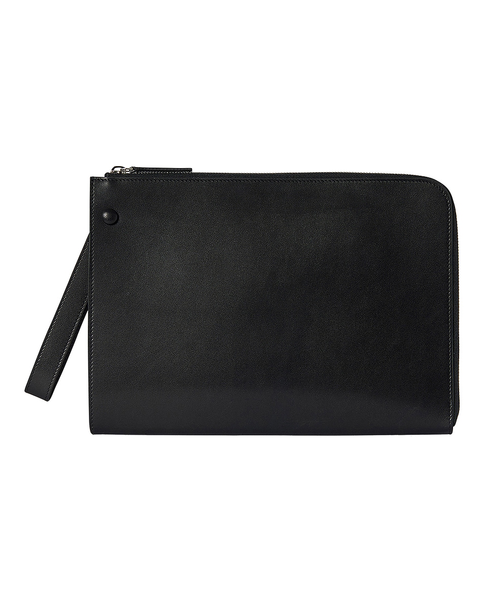 Image 1 of The Row Medium Portfolio Wristlet in Black ANS