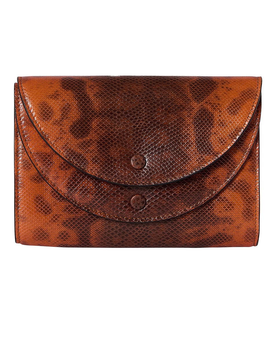 Image 1 of The Row Double Flap Karung Clutch in Orange ANS