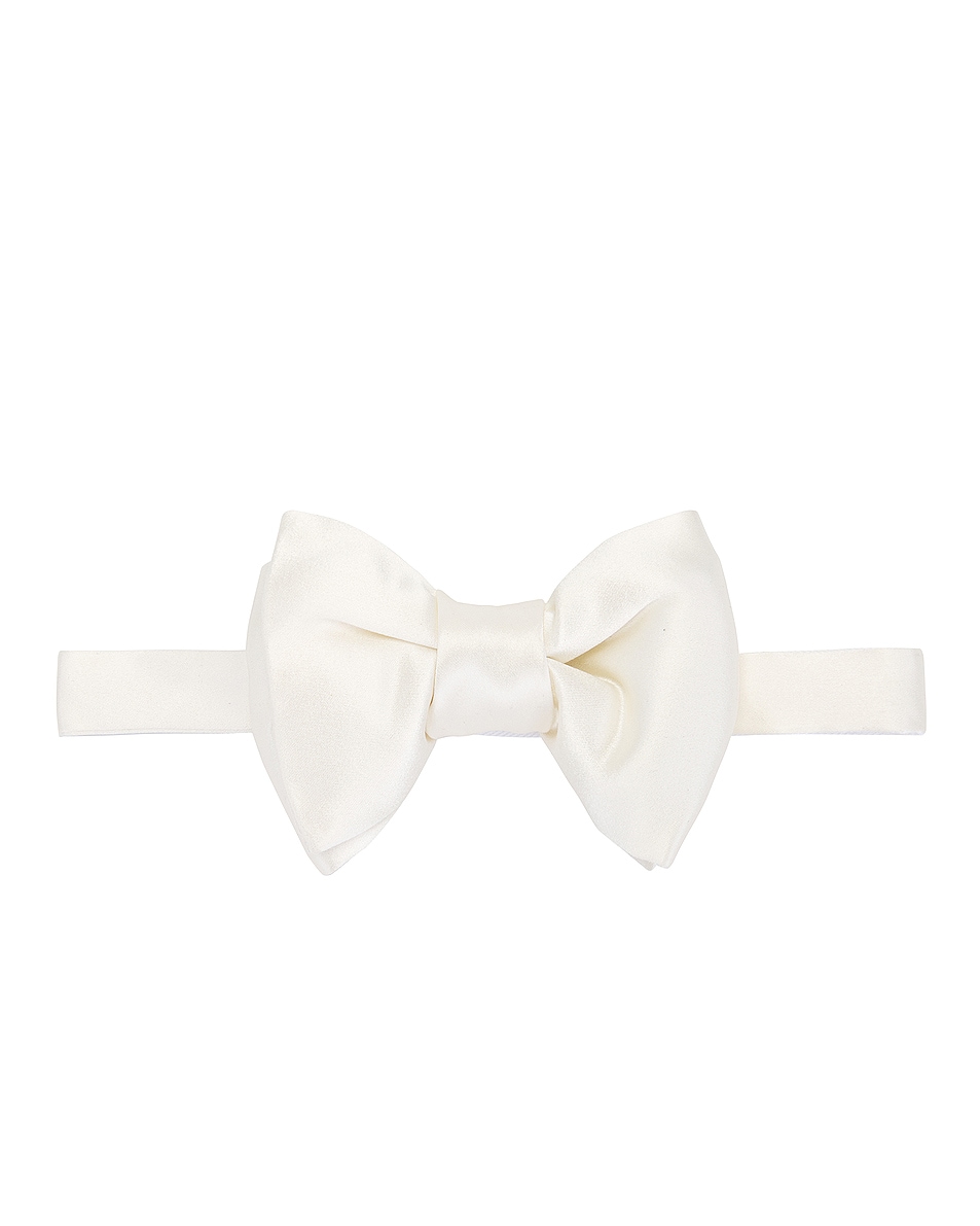 Image 1 of TOM FORD Satin Bowtie in White