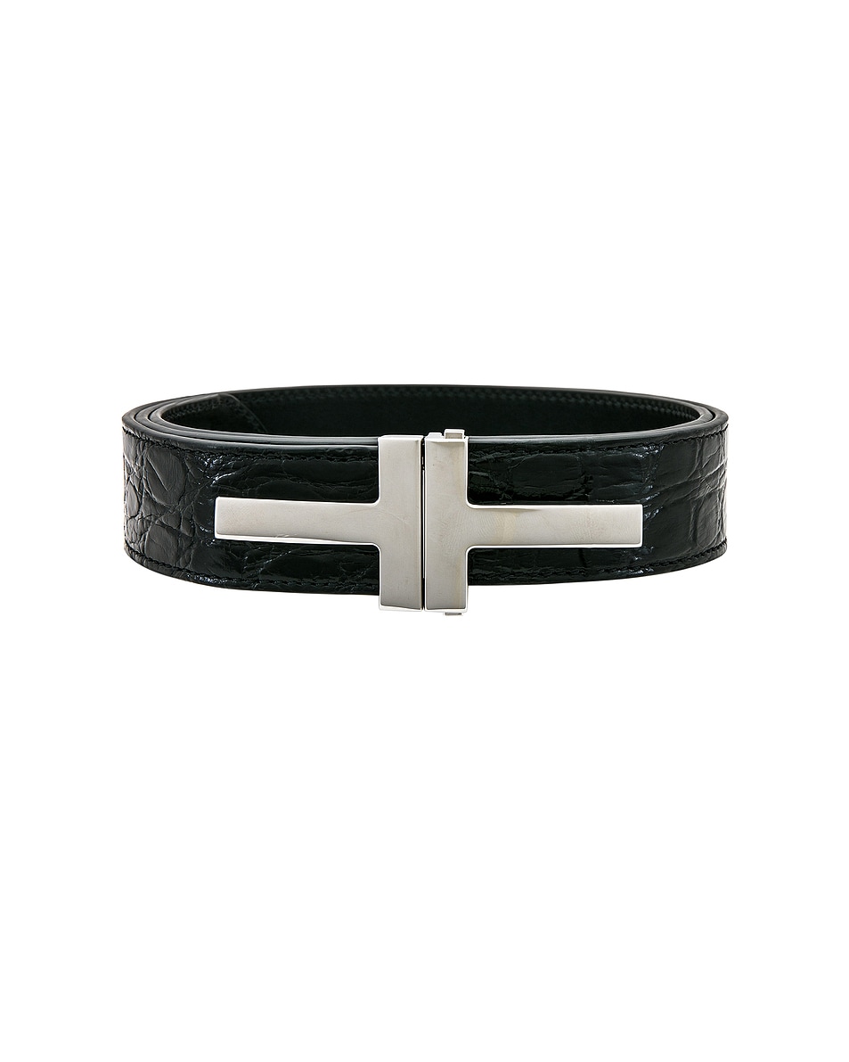 Image 3 of TOM FORD Double T Belt 30mm in Black
