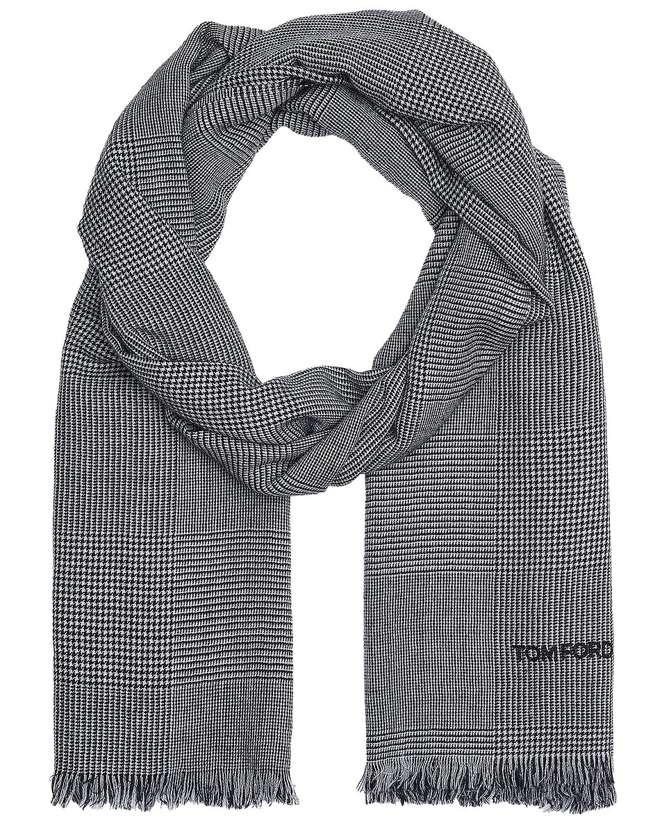 Image 1 of TOM FORD Day Scarf in Black & Off White