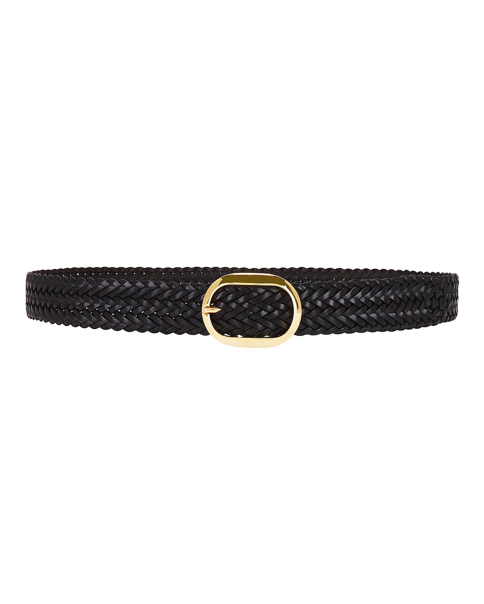 Image 1 of TOM FORD Woven Leather Oval Buckle Belt 30 Mm in Dark Brown