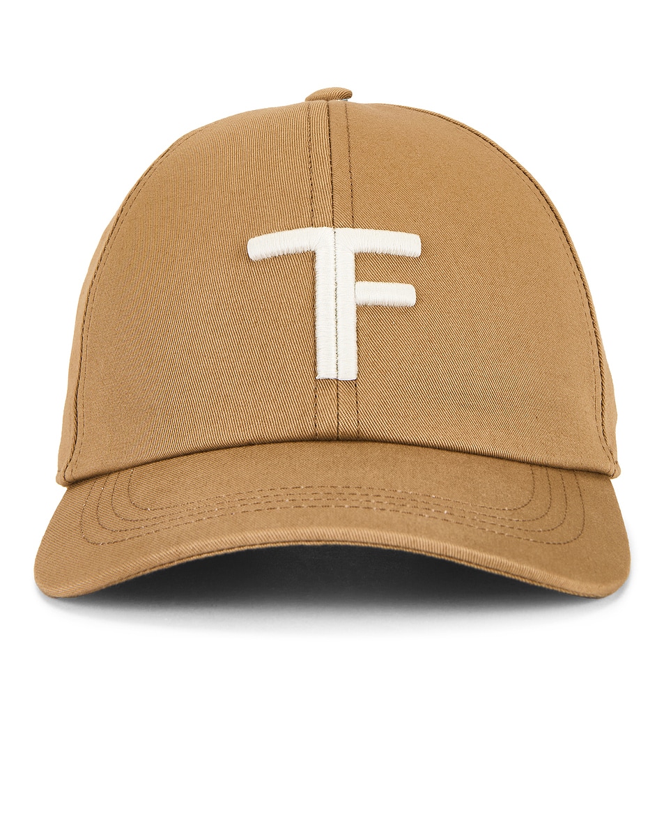 Image 1 of TOM FORD Leather Cap in Sand & Cream