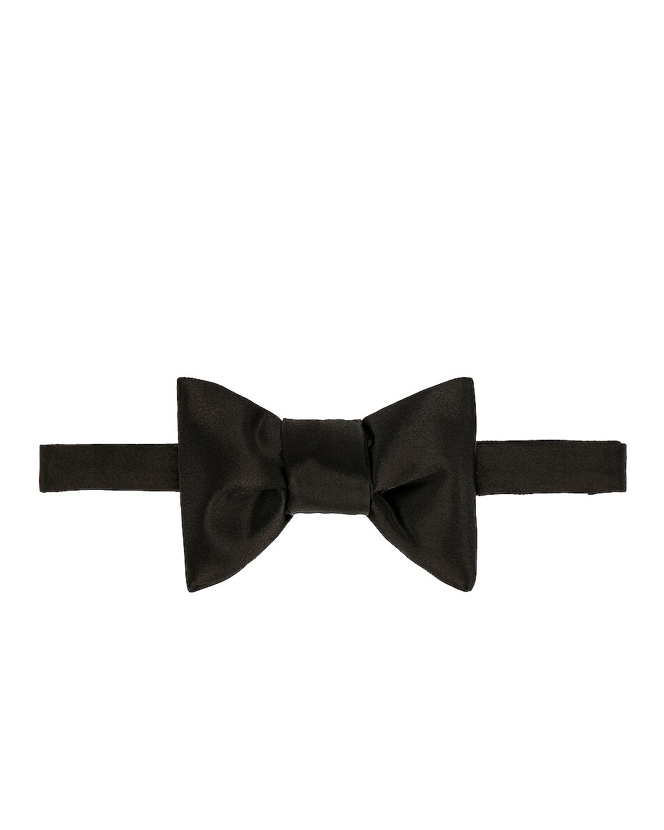 Image 1 of TOM FORD Satin Bow Tie in Black