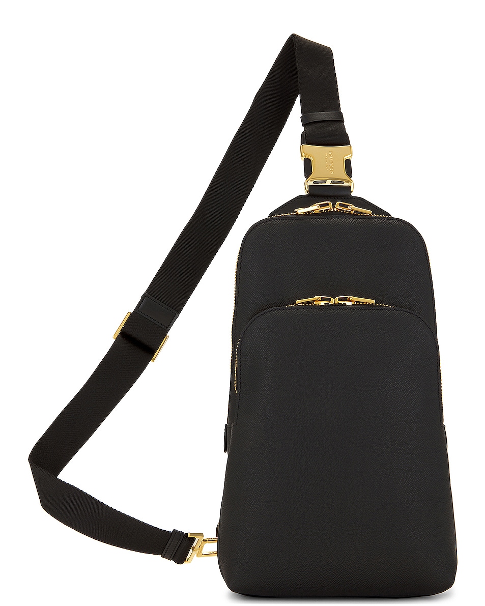 Image 1 of TOM FORD Small Grain Calf Smooth Calf Leather Buckley Sling Backpack in Black
