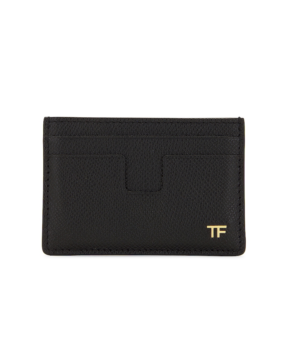 Image 1 of TOM FORD Small Grain Calf T Line Classic Card Holder in Black