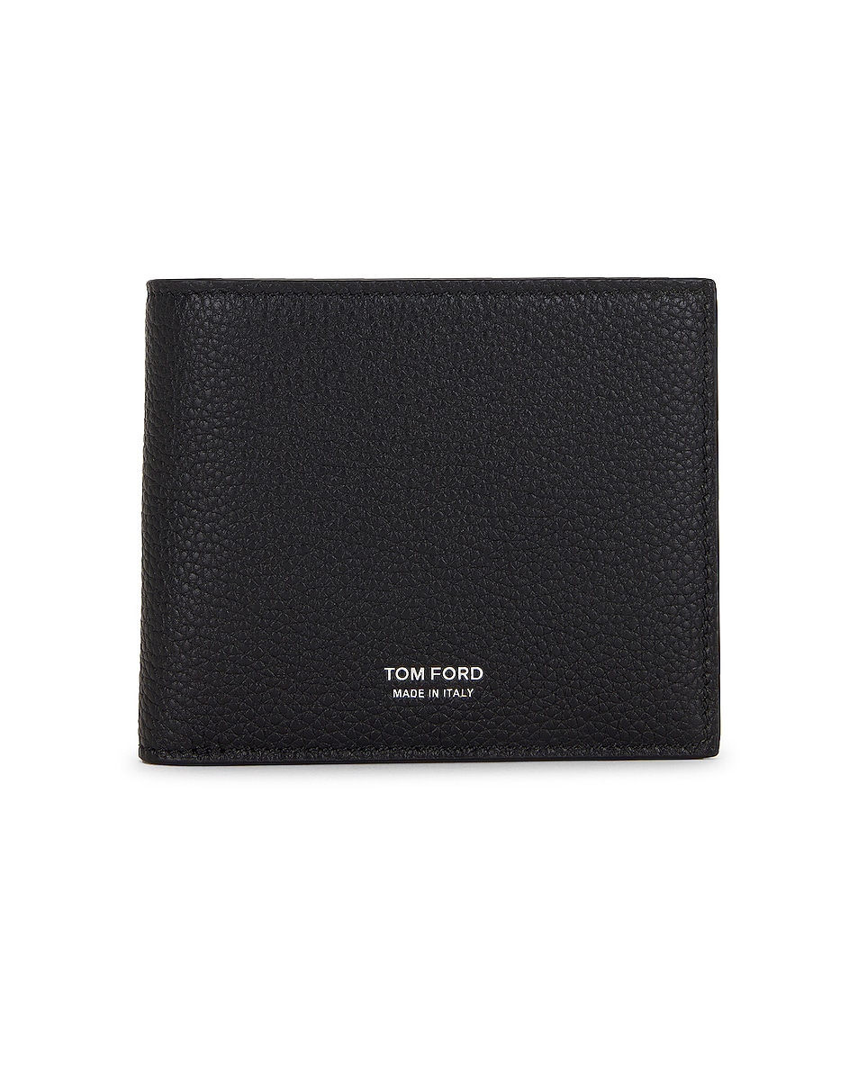 Image 1 of TOM FORD Two Tone Leather Bifold Wallet in Black & Lime