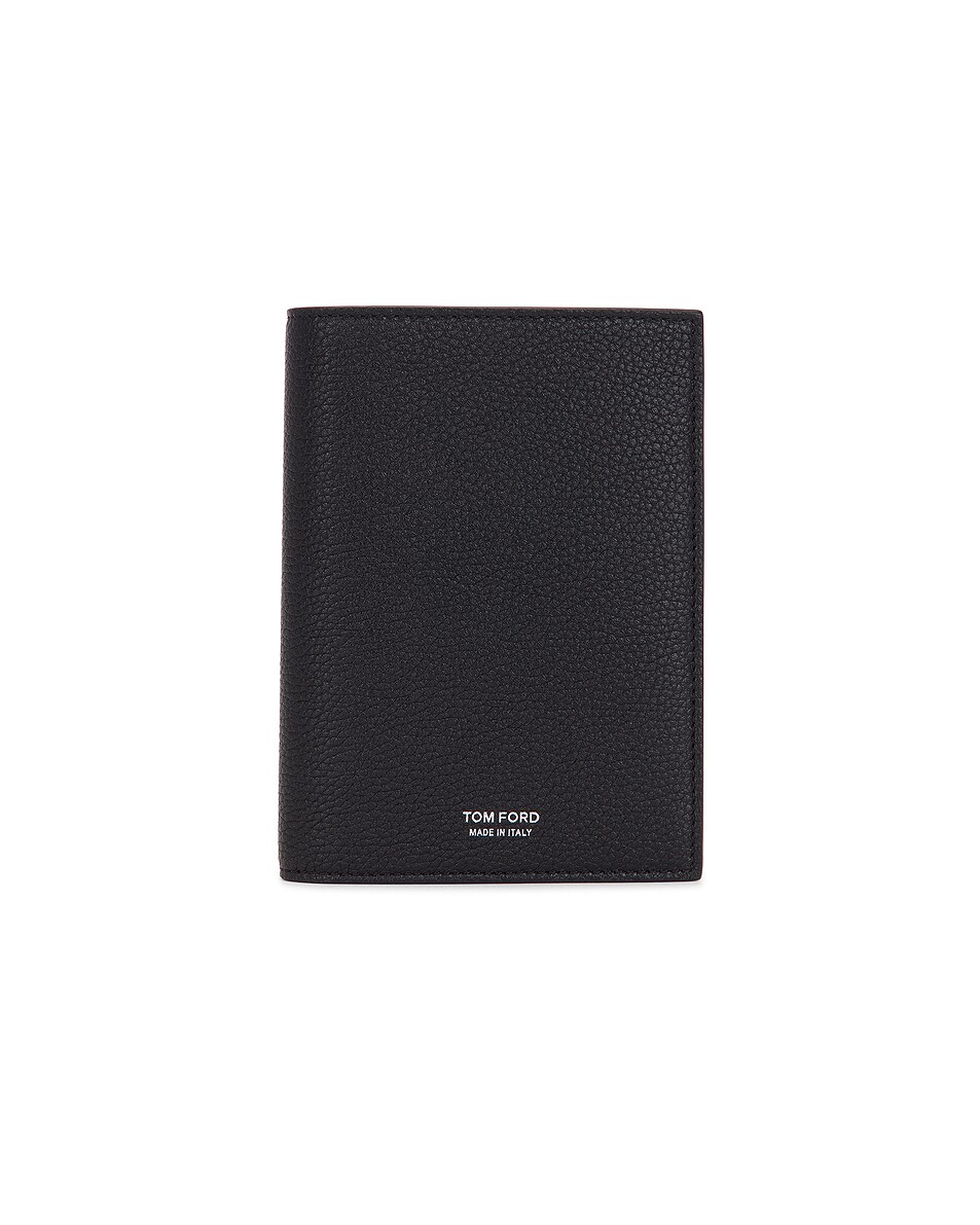 Image 1 of TOM FORD Soft Grain Leather T Line Passport Holder in Black