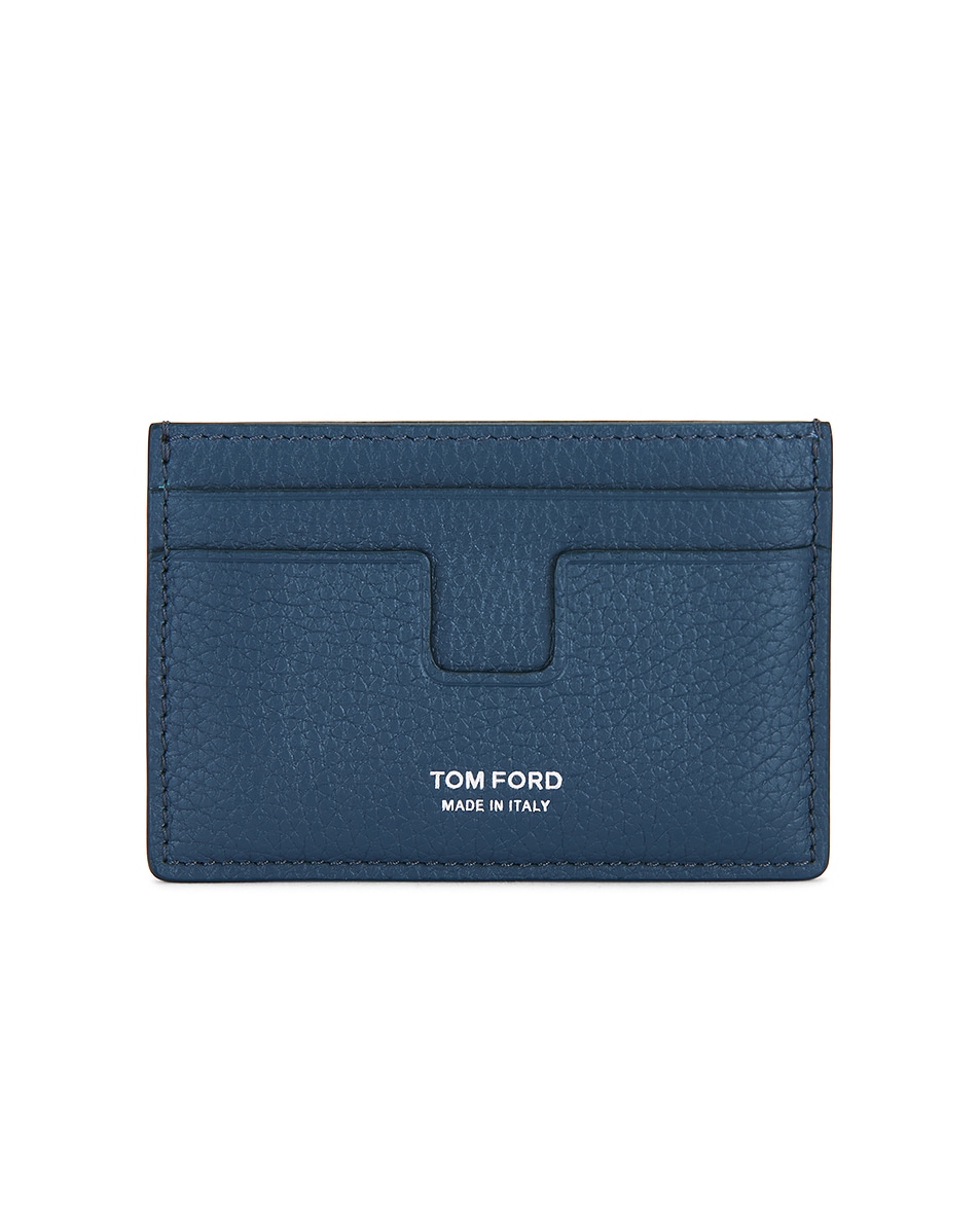 Image 1 of TOM FORD Soft Grain Leather T Line Cardholder in Indigo