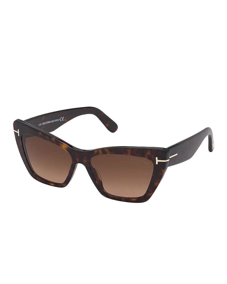 Image 1 of TOM FORD Wyatt Sunglasses in Shiny Classic Dark Havana & Gradient Brown Lenses