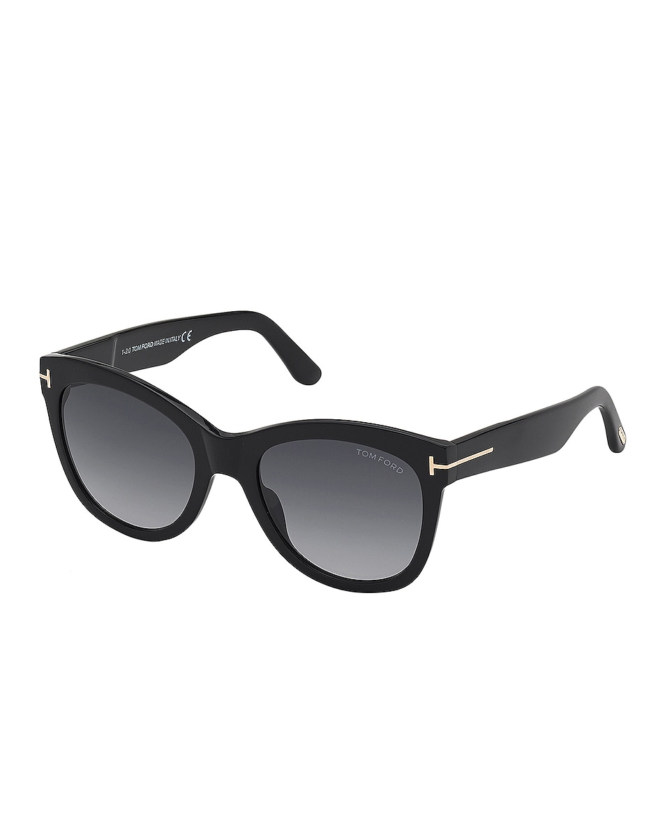 Image 1 of TOM FORD Wallace Sunglasses in Shiny Black & Gradient Smoke Lens