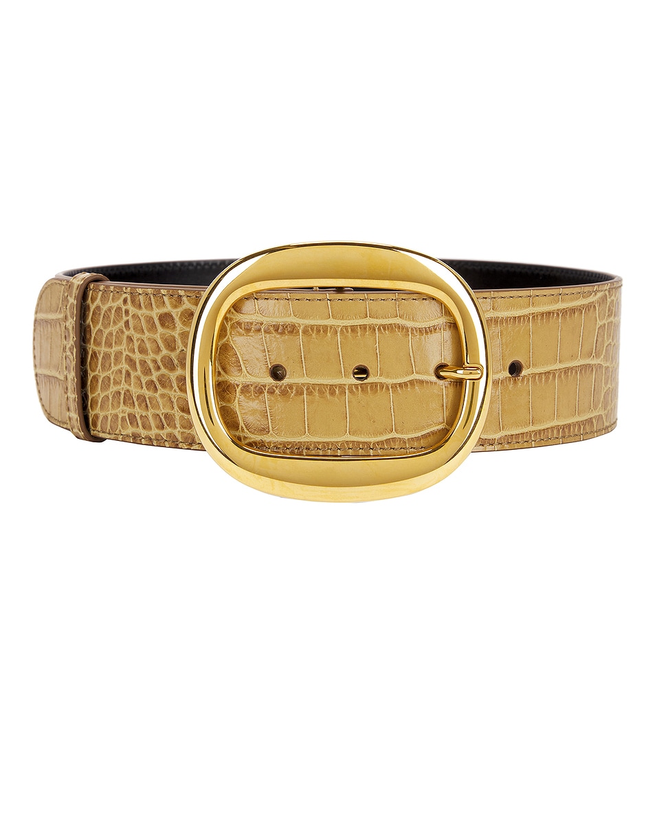 Image 1 of TOM FORD Ursula 50mm Stamped Croc Belt in Safari Beige