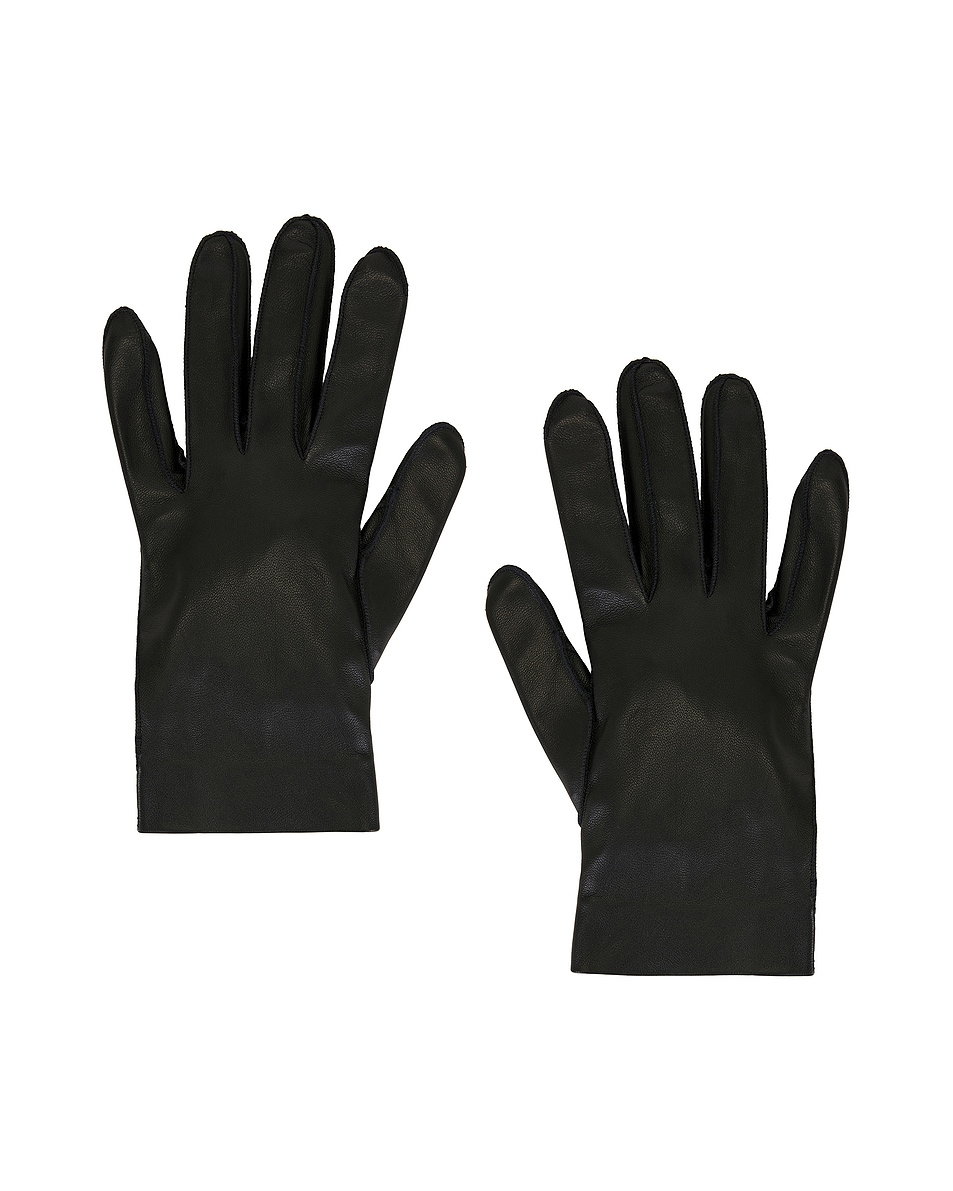 Image 1 of TOM FORD Leather Wrist Gloves in Black