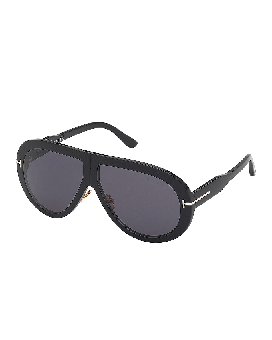 Image 1 of TOM FORD Troy Sunglasses in Shiny Black & Smoke Lens