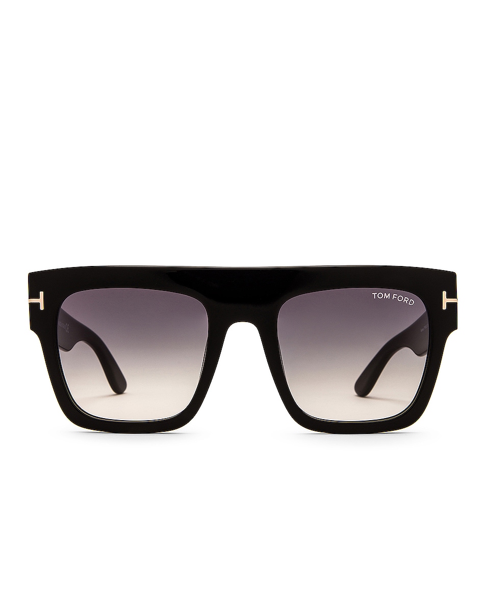 Image 1 of TOM FORD Renee Sunglasses in Shiny Black & Gradient Smoke Lens