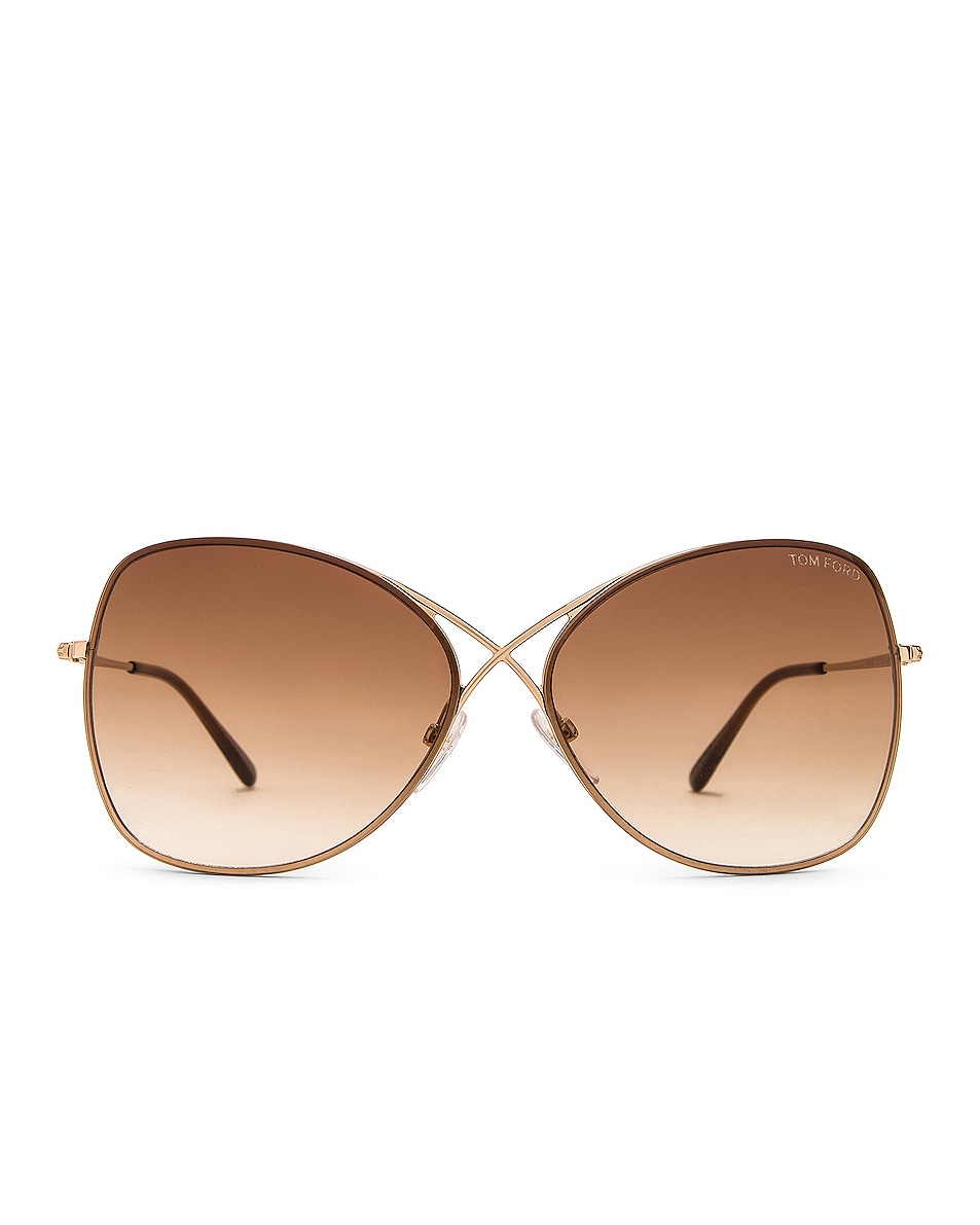 Image 1 of TOM FORD Colette Sunglasses in Shiny Rose Gold & Gradient Brown Lens
