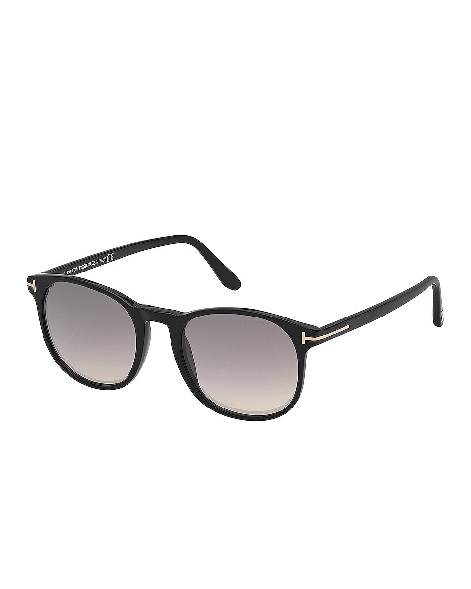 Image 1 of TOM FORD Ansel Sunglasses in Shiny Black & Gradient Smoke Lens