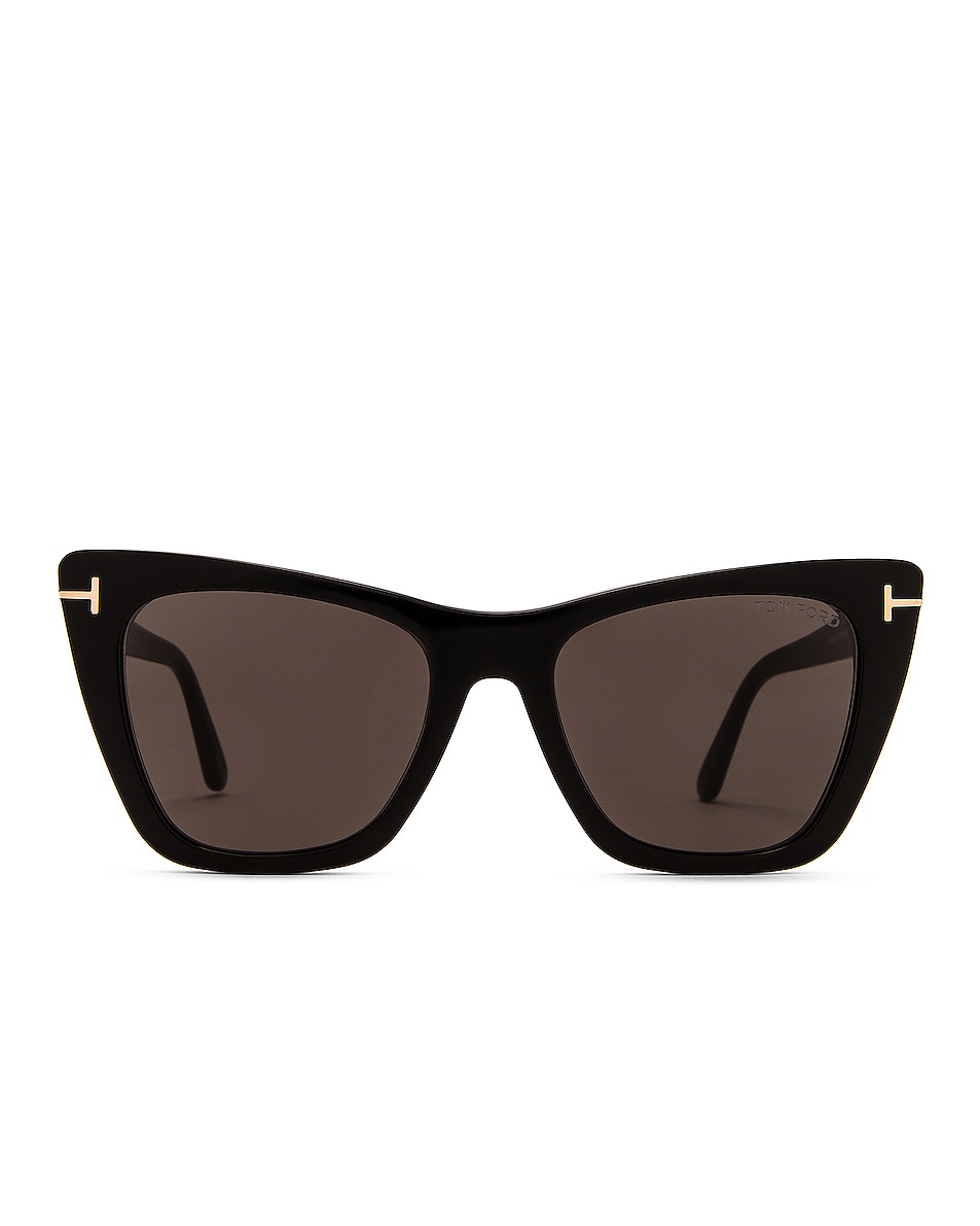Image 1 of TOM FORD Poppy Sunglasses in Shiny Black & Smoke Lens