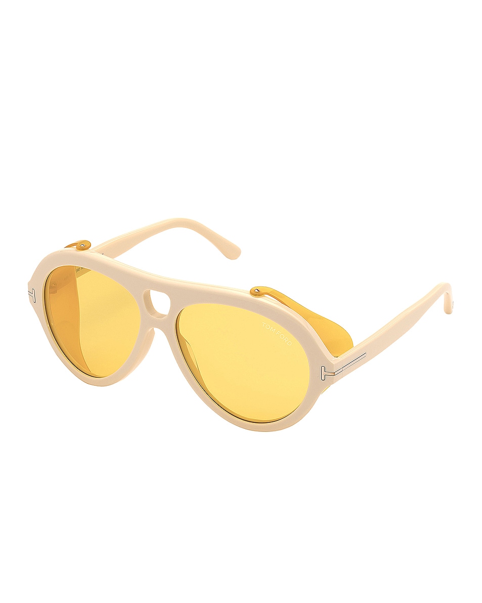 Image 1 of TOM FORD Neughman Sunglasses in Shiny Ivory & Yellow Lenses