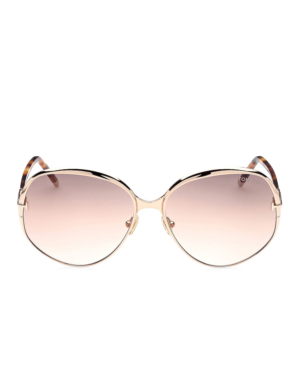 Image 1 of TOM FORD Yvette Sunglasses in Shiny Rose Gold & Gradient Brown