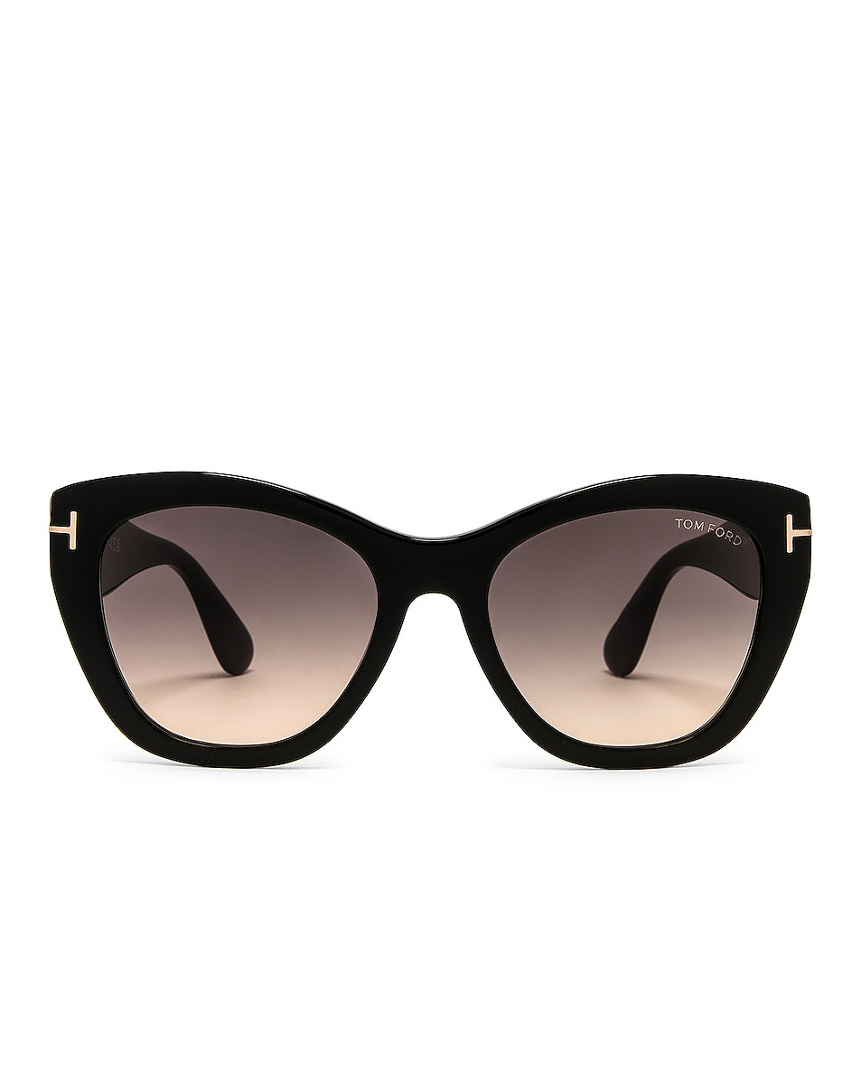 Image 1 of TOM FORD Cara Sunglasses in Shiny Black & Gradient Smoke Yellow