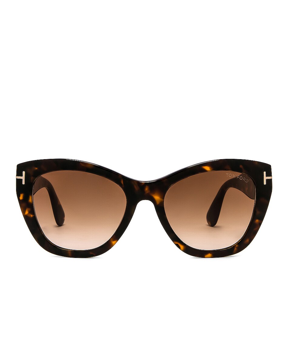 Image 1 of TOM FORD Cara Sunglasses in Shiny Vintage Dark Havana & Gradient Brown