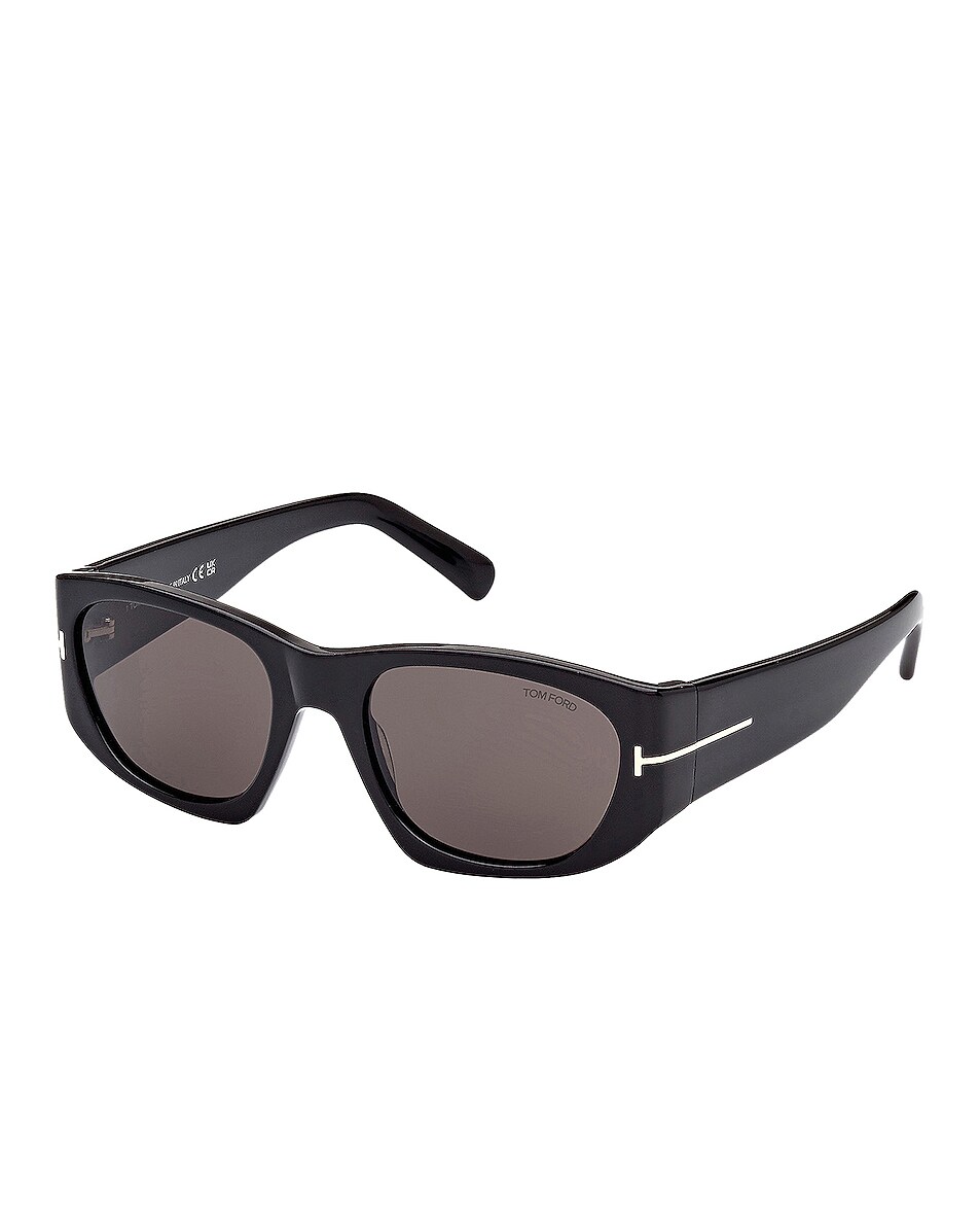 Image 1 of TOM FORD Cyrille Sunglasses in Shiny Black & Smoke