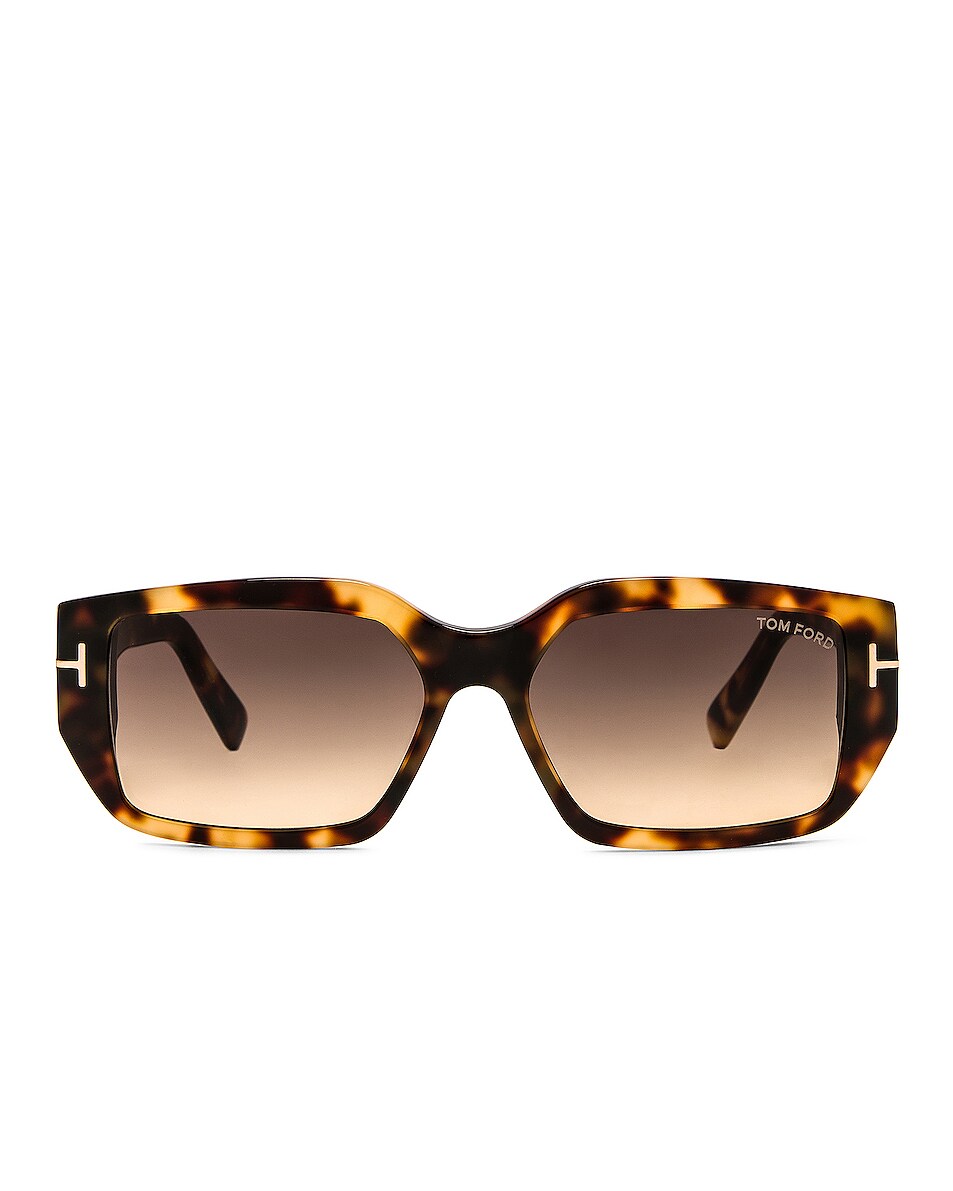 Image 1 of TOM FORD Silvano Sunglasses in Shiny Medium Havana & Gradient Smoke