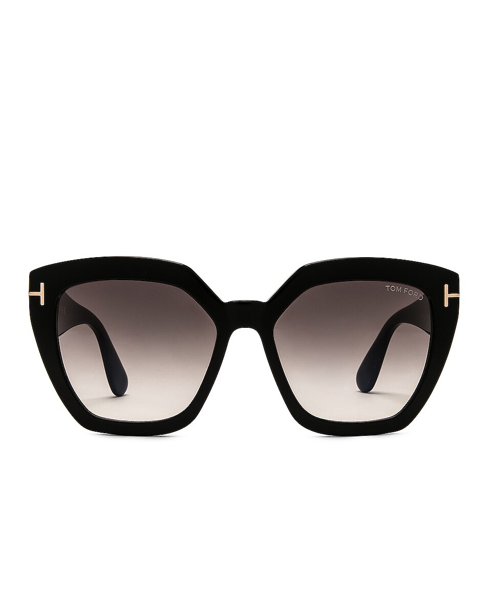 Image 1 of TOM FORD Phoebe Sunglasses in Shiny Black & Gradient Smoke