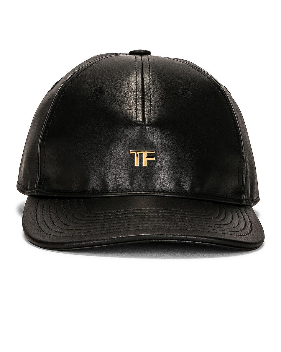 Image 1 of TOM FORD Leather Baseball Cap in Black
