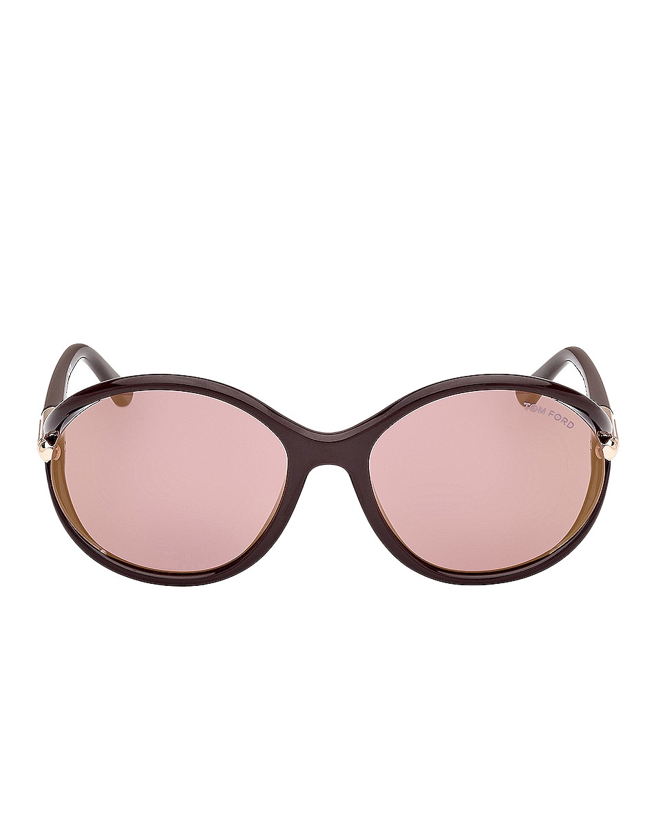 Image 1 of TOM FORD Melody Sunglasses in Shiny Brown & Gradient Violet