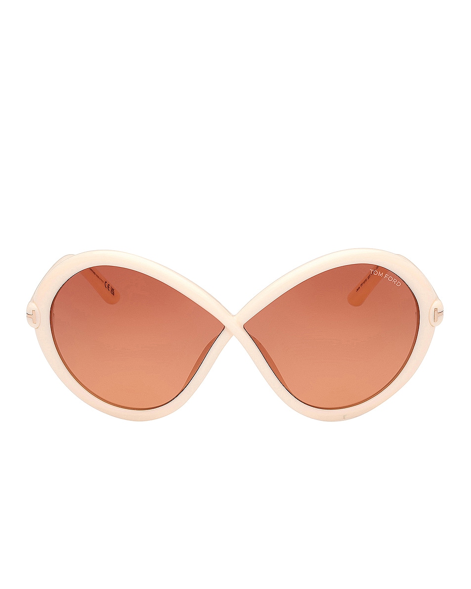 Image 1 of TOM FORD Jada Sunglasses in Shiny Ivory & Gradient Burgundy