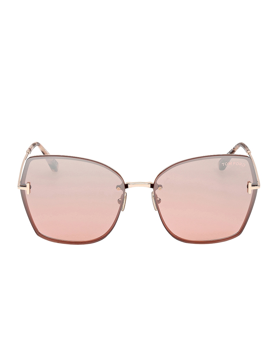 Image 1 of TOM FORD Nickie Sunglasses in Shiny Rose Gold & Rose Havana