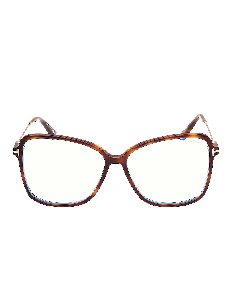 Image 1 of TOM FORD Square Optical Eyeglasses in Shiny Blonde Havana & Shiny Rose Gold
