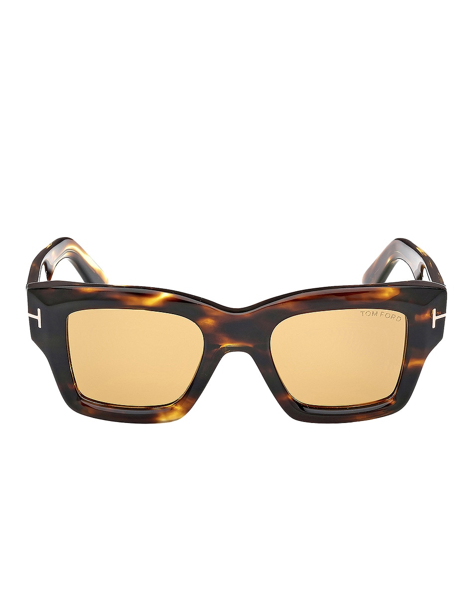 Image 1 of TOM FORD Ilias Sunglasses in Shiny Honey, Striped Brown, & Amber