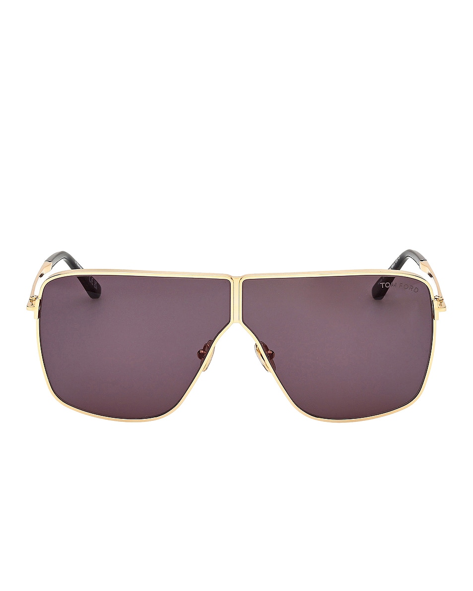 Image 1 of TOM FORD Huxley Sunglasses in Shiny Deep Gold & Smoke