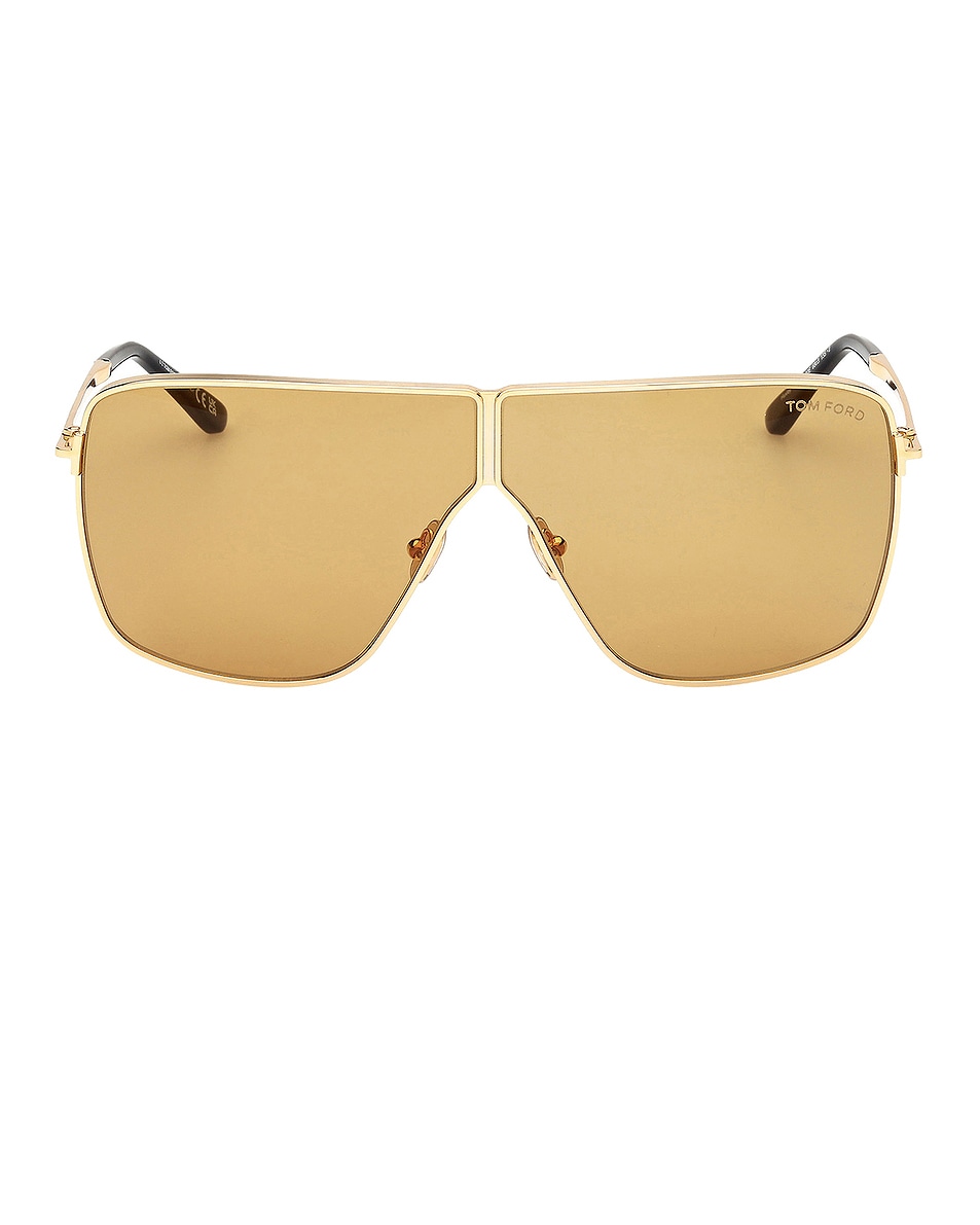 Image 1 of TOM FORD Huxley Sunglasses in Shiny Deep Gold & Amber