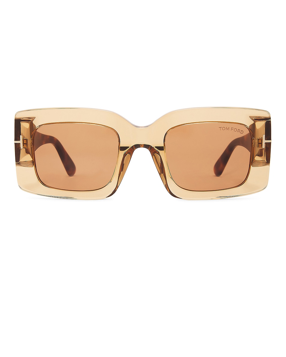 Image 1 of TOM FORD Brigitta Sunglasses in Shiny Transparent Beige & Brown