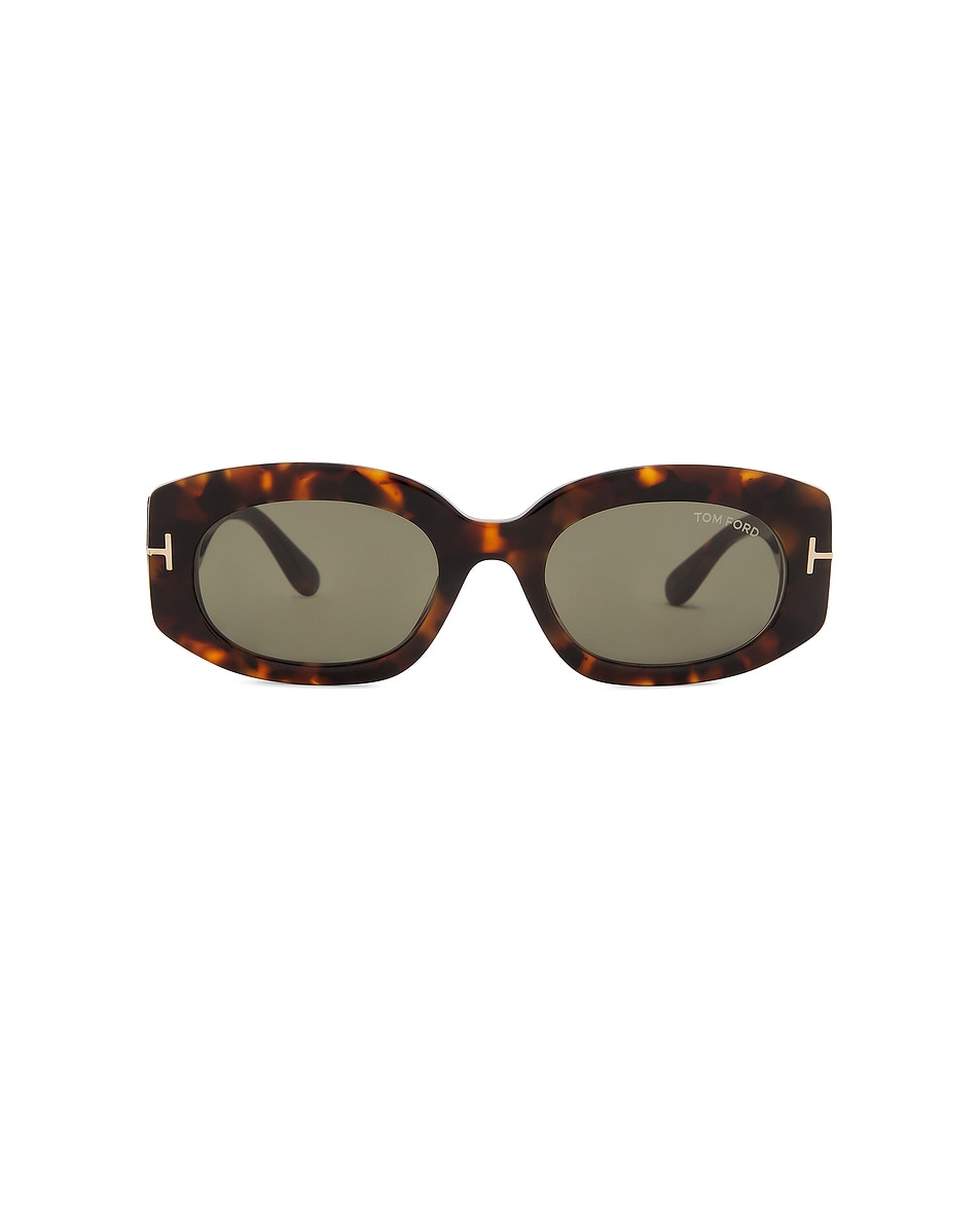 Image 1 of TOM FORD Cielle Sunglasses in Shiny Dark Havana & Green