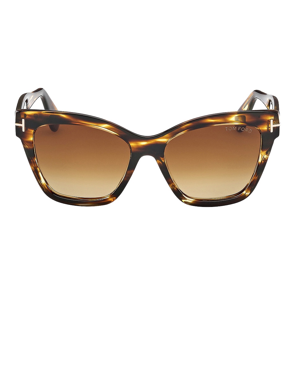 Image 1 of TOM FORD Elvira Sunglasses in Shiny Brown Striped Honey & Gradient Brown