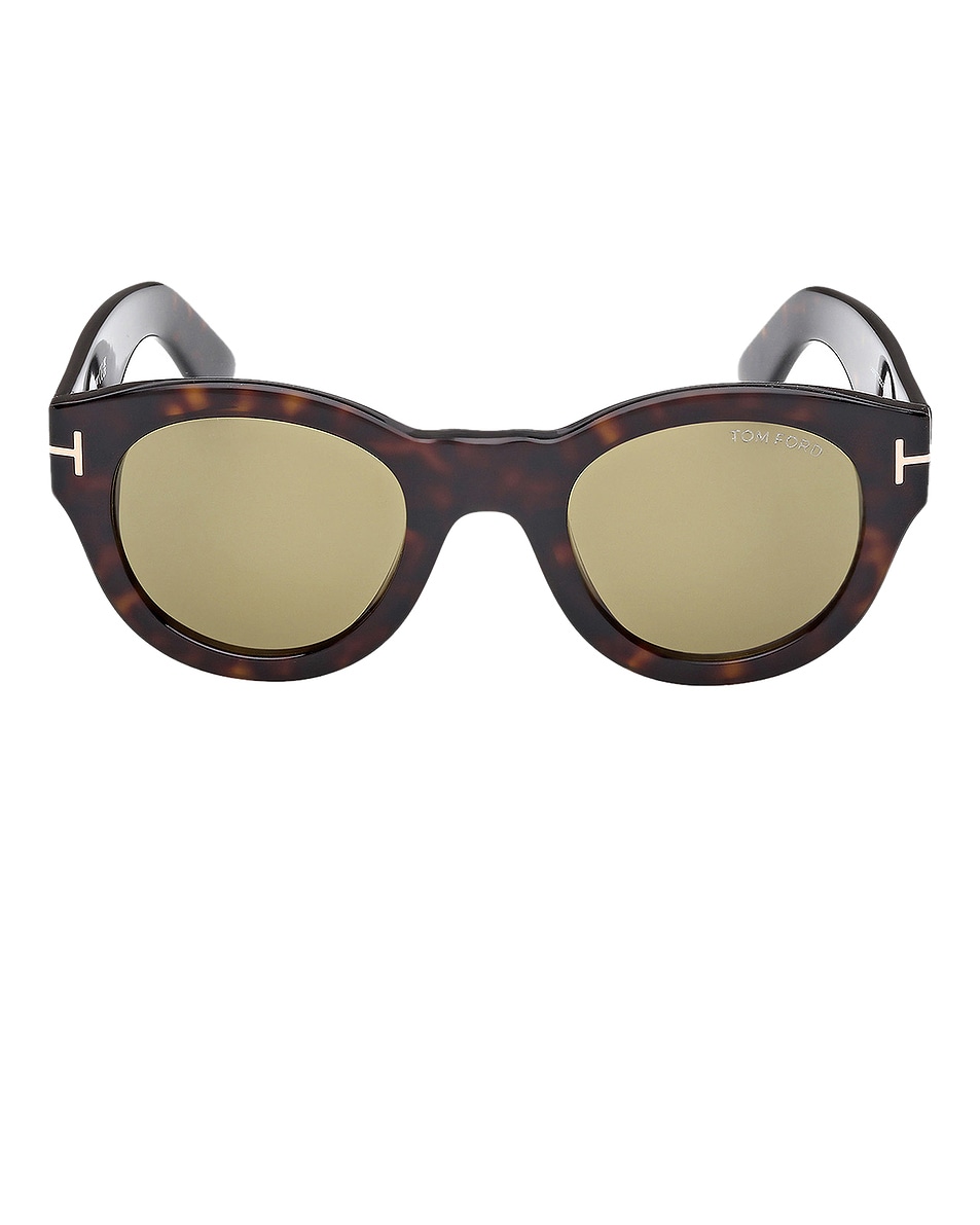 Image 1 of TOM FORD Lucinda Sunglasses in Shiny Dark Havana & Army Green