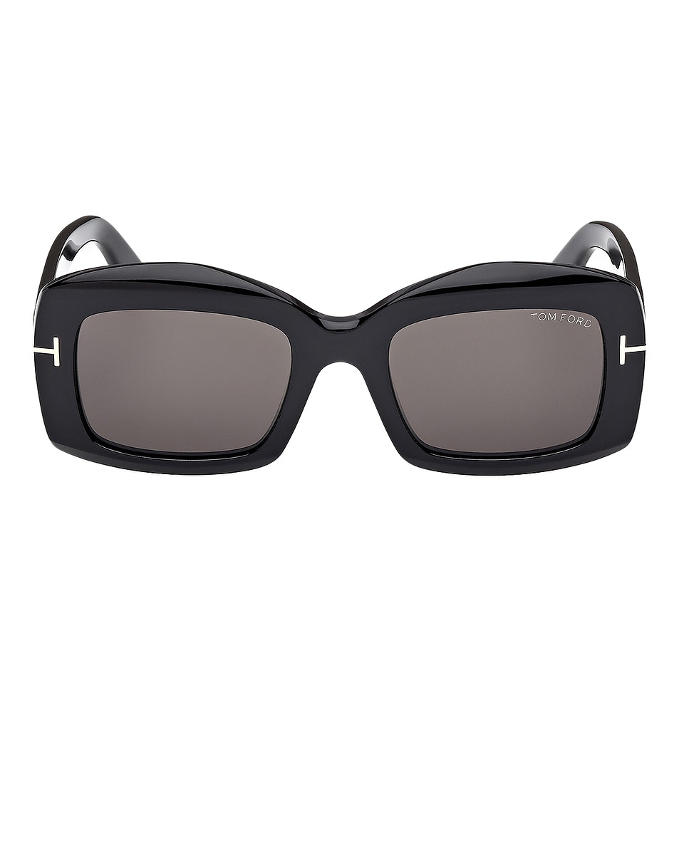 Image 1 of TOM FORD Venetia Sunglasses in Shiny Black & Smoke