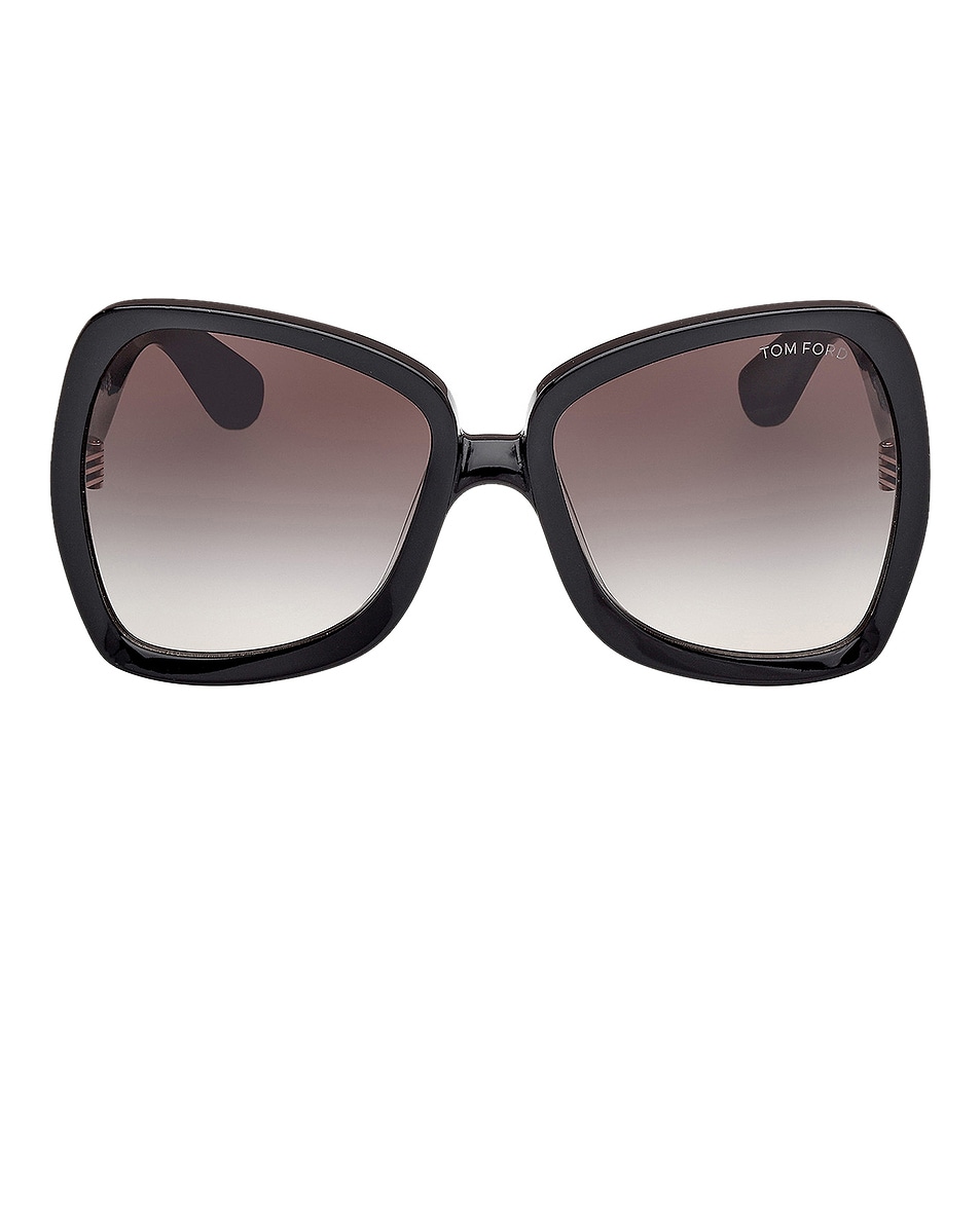 Image 1 of TOM FORD Jerry Sunglasses in Shiny Black & Gradient Smoke