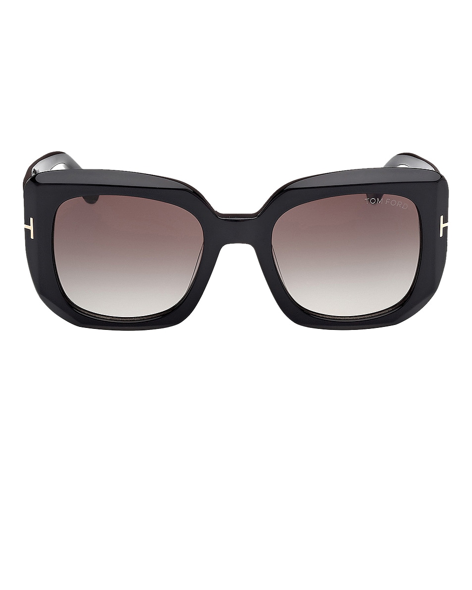 Image 1 of TOM FORD Carmen-02 Sunglasses in Shiny Black & Smoke